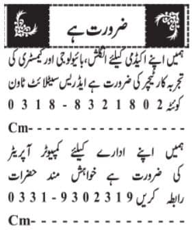latest Private Jobs in Quetta 2026