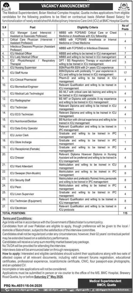 BMC Quetta Jobs 2026