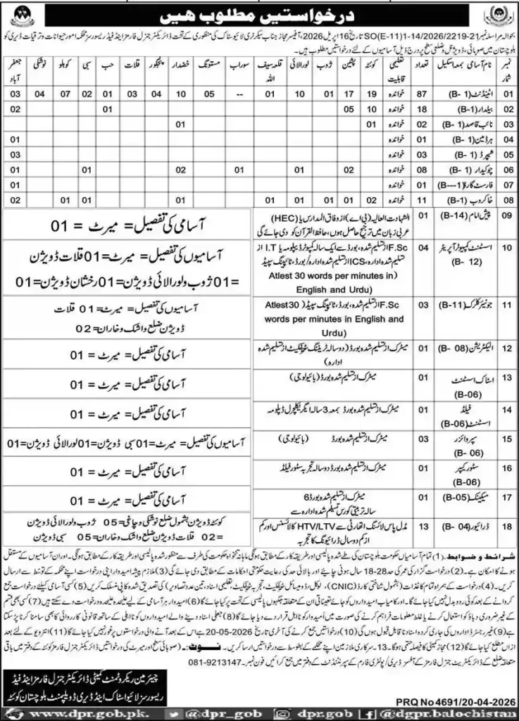 Government Livestock and Dairy Development Department Jobs 2026