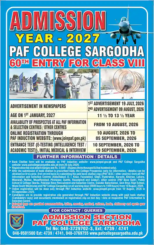 PAF College Sargodha Admission