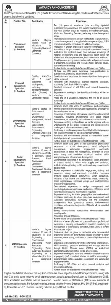 Project Implementation Unit jobs
