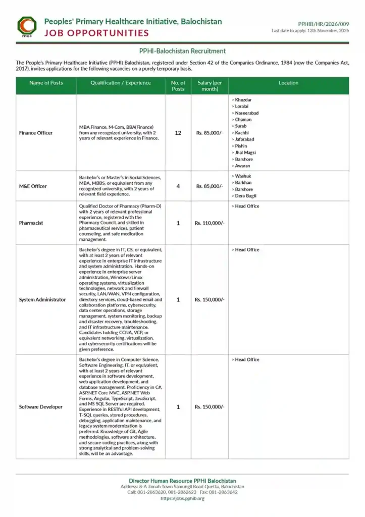 PPHI Jobs Advertisement Page 01